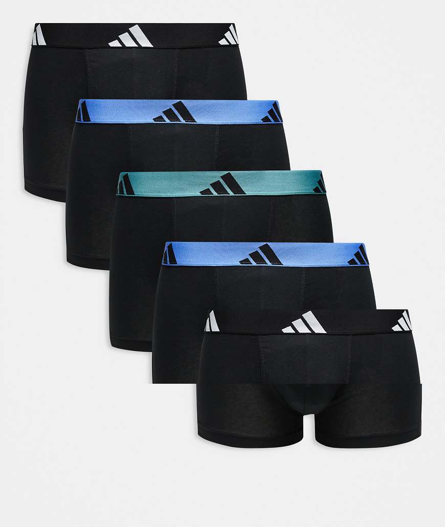 adidas - Active Flex Cotton - 5er-Pack Unterhosen aus Baumwolle in Schwarz mit farblich abgestimmtem Bund von adidas