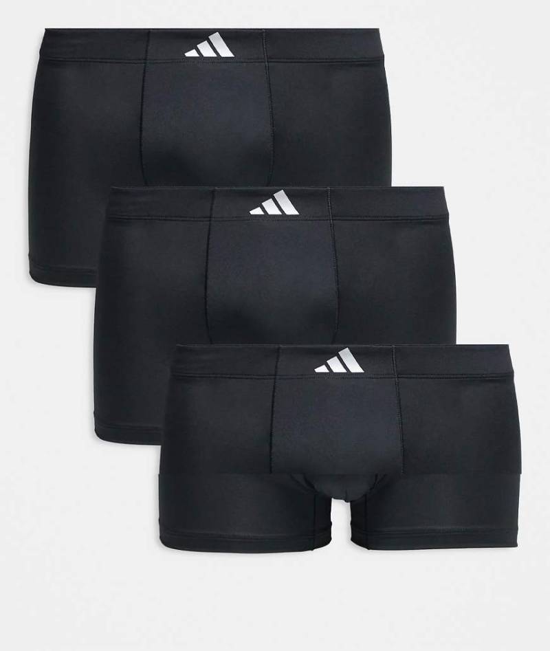 adidas - Active Micro Tech - 3er-Pack Unterhosen in Schwarz mit farblich angepasstem Logo von adidas
