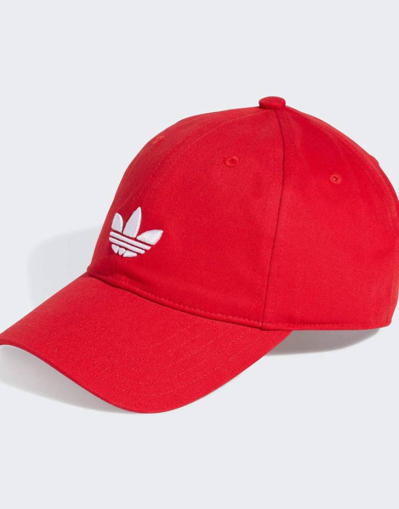 adidas Originals - adicolor - Klassische Baseball-Kappe in Rot mit Dreiblattlogo von adidas Originals