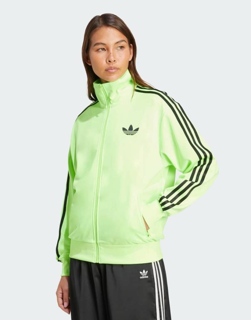 adidas Originals - Firebird - Locker geschnittene Trainingsjacke in Grün und Schwarz von adidas Originals