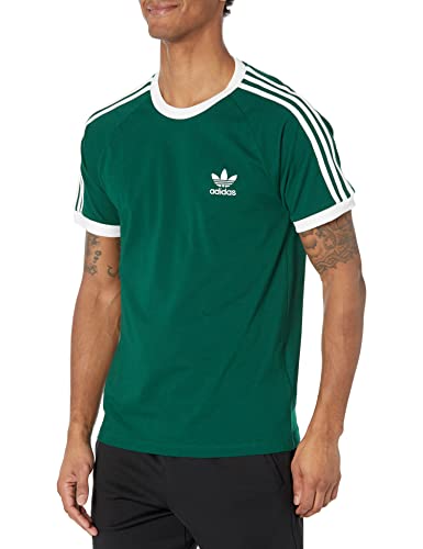 adidas Originals Adicolor Classics Herren T-Shirt mit 3 Streifen, Dunkelgrün, XL von adidas Originals