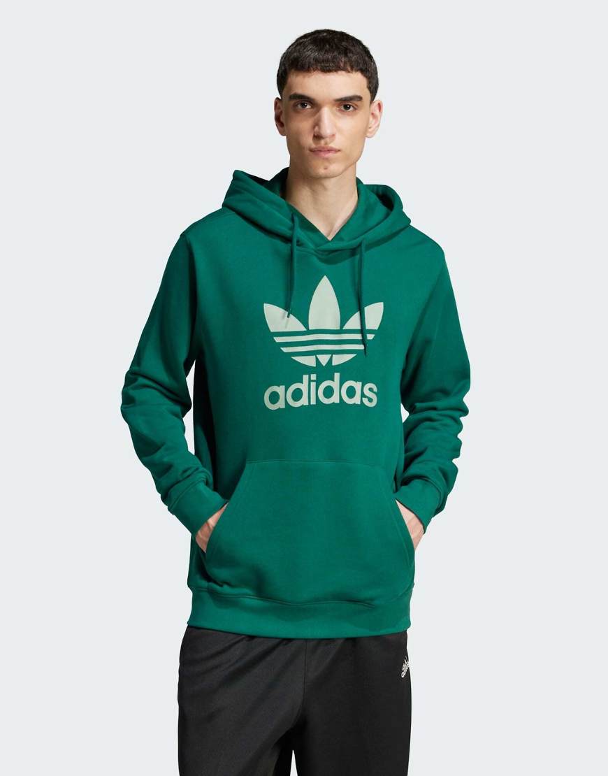 adidas Originals - Adicolor Classics - Kapuzenpullover in College-Grün mit Dreiblattlogo von adidas Originals