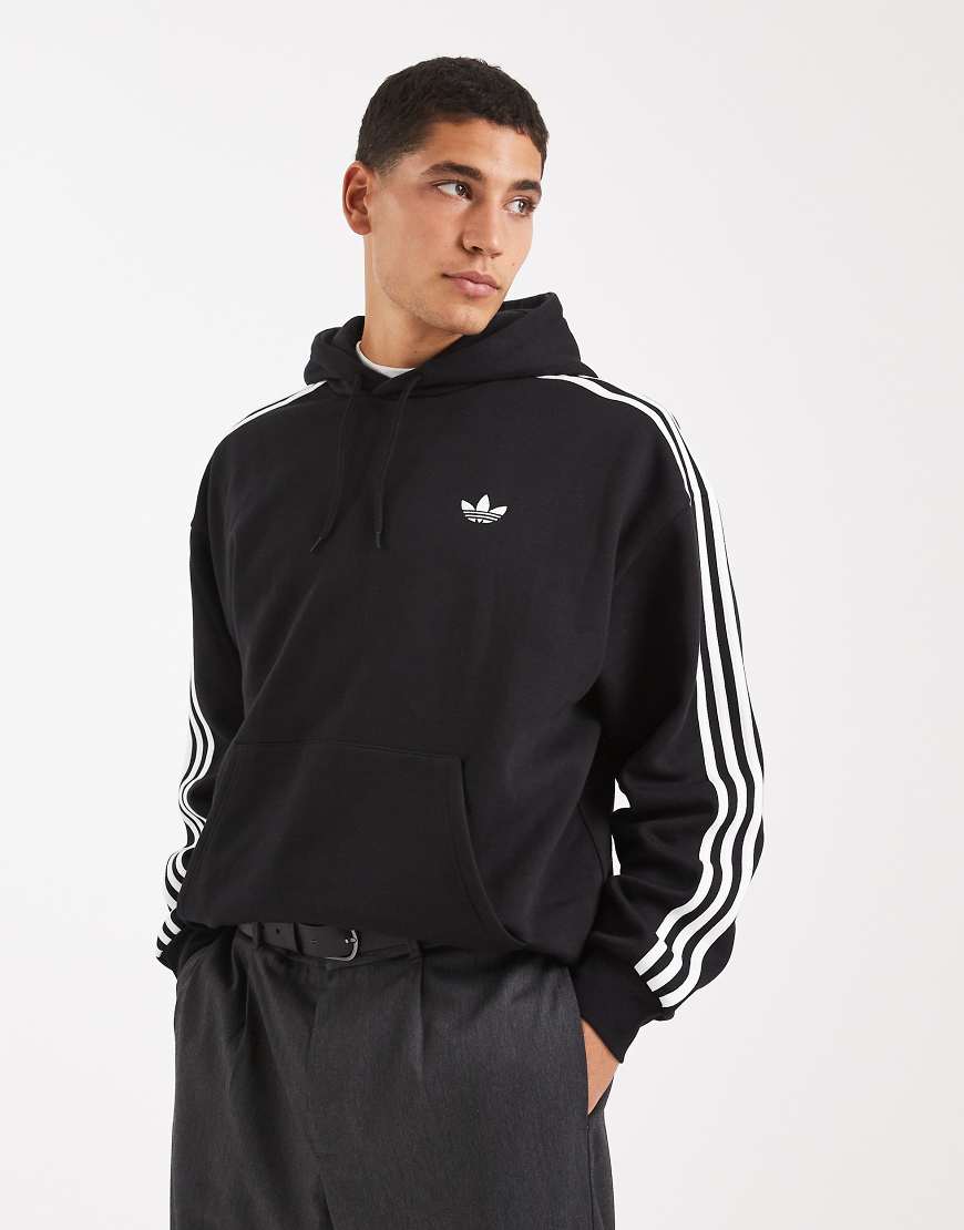 adidas Originals - Adicolor Classics - Kapuzenpullover in Schwarz mit 3-Streifen-Design von adidas Originals