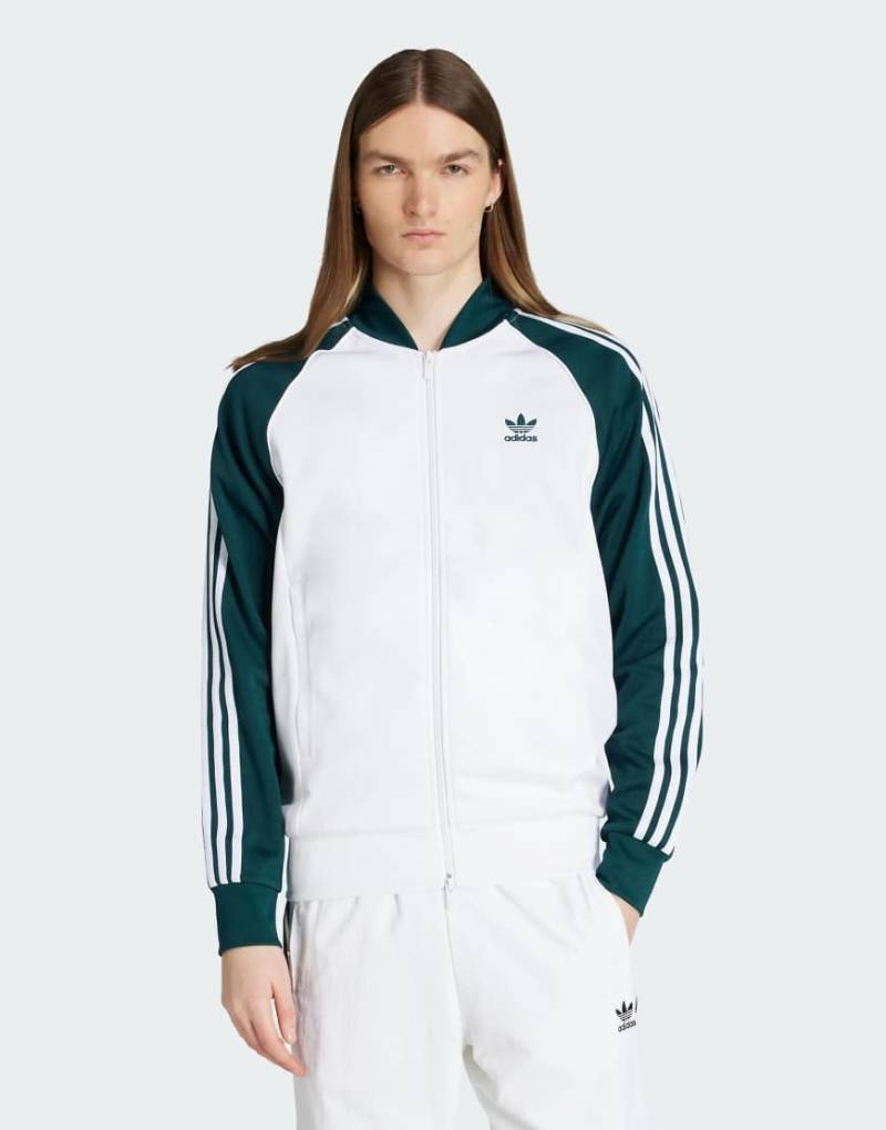 adidas Originals - Adicolor Classics SST - Trainingsjacke in Weiß/Aurora Ivy/Weiß von adidas Originals