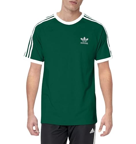 adidas Originals Adicolor Herren-T-Shirt mit 3 Streifen, Collegiate Green, Groß von adidas Originals