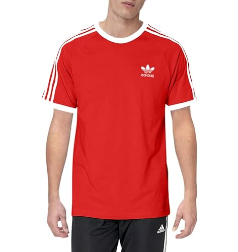 adidas Originals Adicolor Herren-T-Shirt mit 3 Streifen, Lebhaftes Rot, X-Klein von adidas Originals