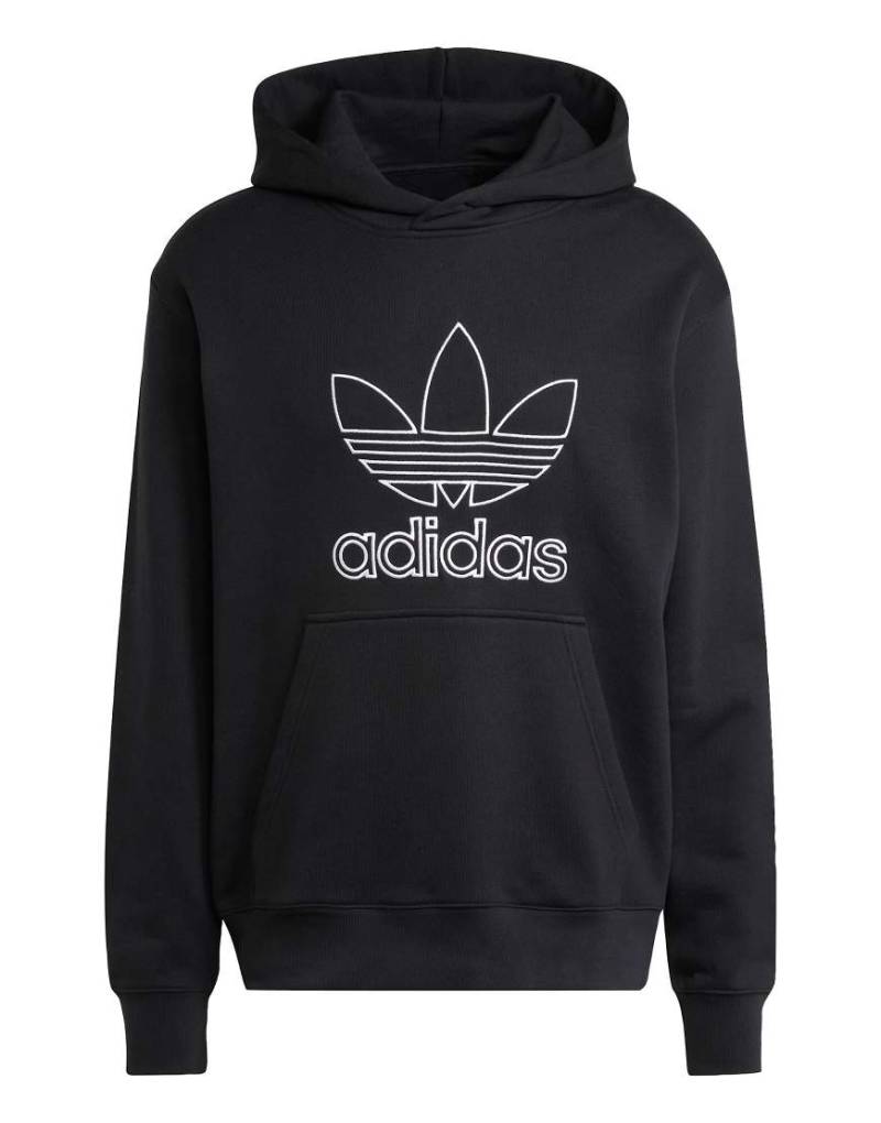 adidas Originals - Adicolor - Kapuzenpullover in Schwarz mit Dreiblatt-Kontur adidas Originals - Adicolor - Kapuzenpullover in Schwarz mit Dreiblatt-Kontur von adidas Originals