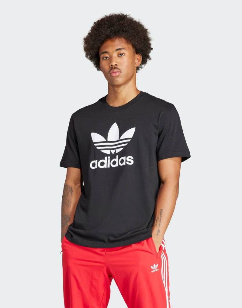 adidas Originals - Adicolor Trefoil - T-Shirt in Schwarz mit Dreiblattlogo von adidas Originals