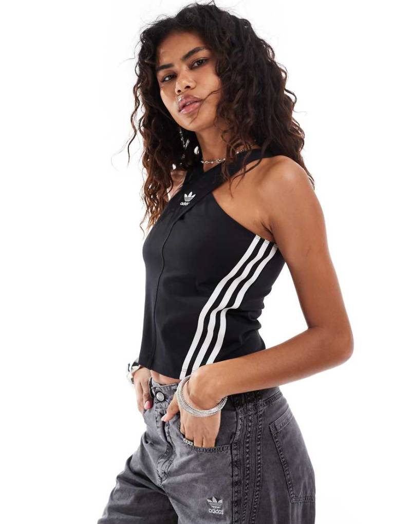 adidas Originals - Adilenium - Neckholder-Tanktop in Schwarz von adidas Originals