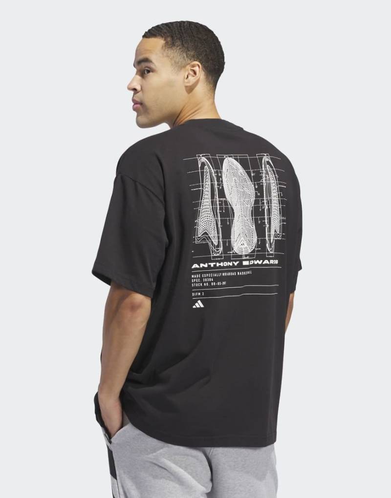 adidas Originals - Anthony Edwards Seasonal - T-Shirt in Schwarz mit Print von adidas Originals