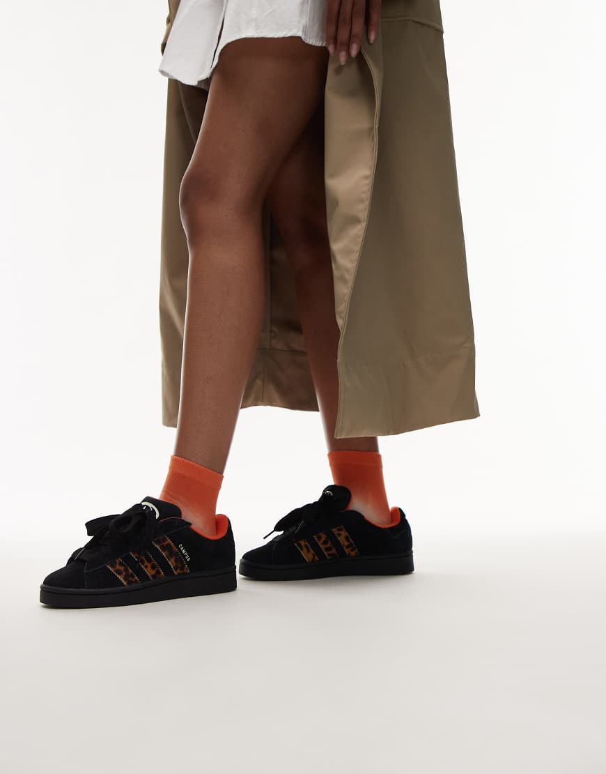 adidas Originals - Campus - Sneaker im Stil der 00er in Schwarz mit Leopardenmuster adidas Originals - Campus - Sneaker im Stil der 00er in Schwarz mit Leopardenmuster von adidas Originals