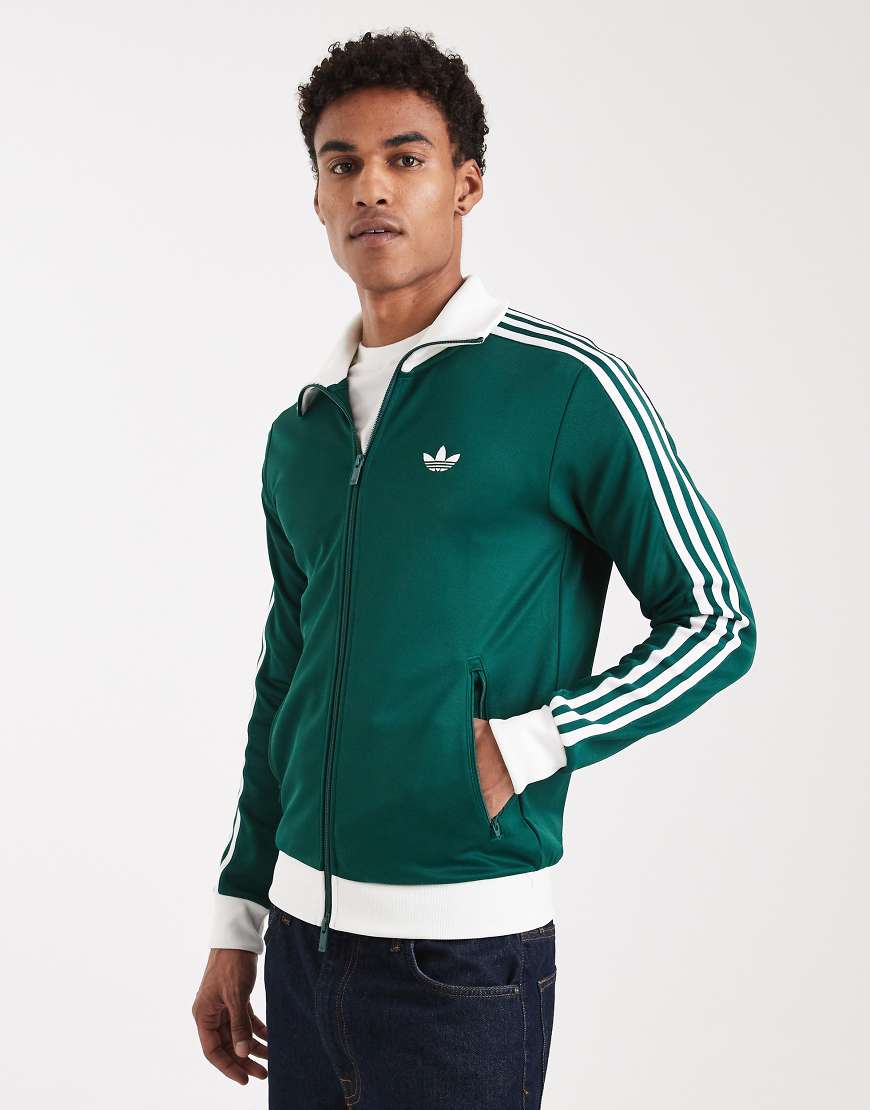 adidas Originals - Classic - Trainingsoberteil in College-Grün/Weiß von adidas Originals
