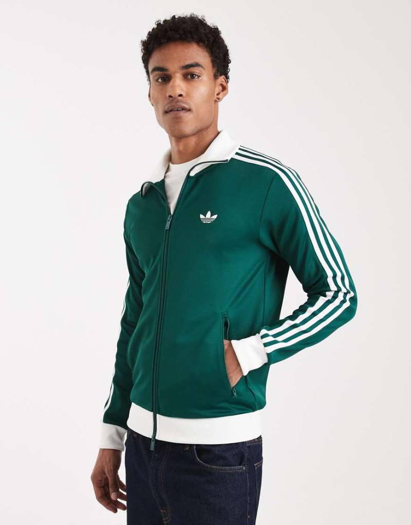 adidas Originals - Classic - Trainingsoberteil in College-Grün/Weiß von adidas Originals