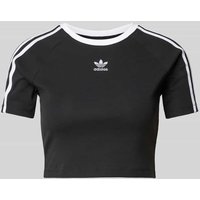 adidas Originals Crop Top mit Label-Stitching in Black, Größe M von adidas Originals