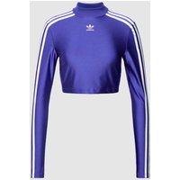 adidas Originals Cropped Longsleeve mit Kontraststreifen in Lila, Größe M von adidas Originals