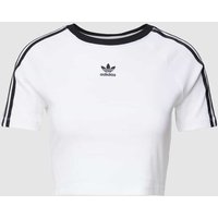 adidas Originals Cropped T-Shirt mit Label-Stitching Modell 'BABY' in Weiss, Größe L von adidas Originals