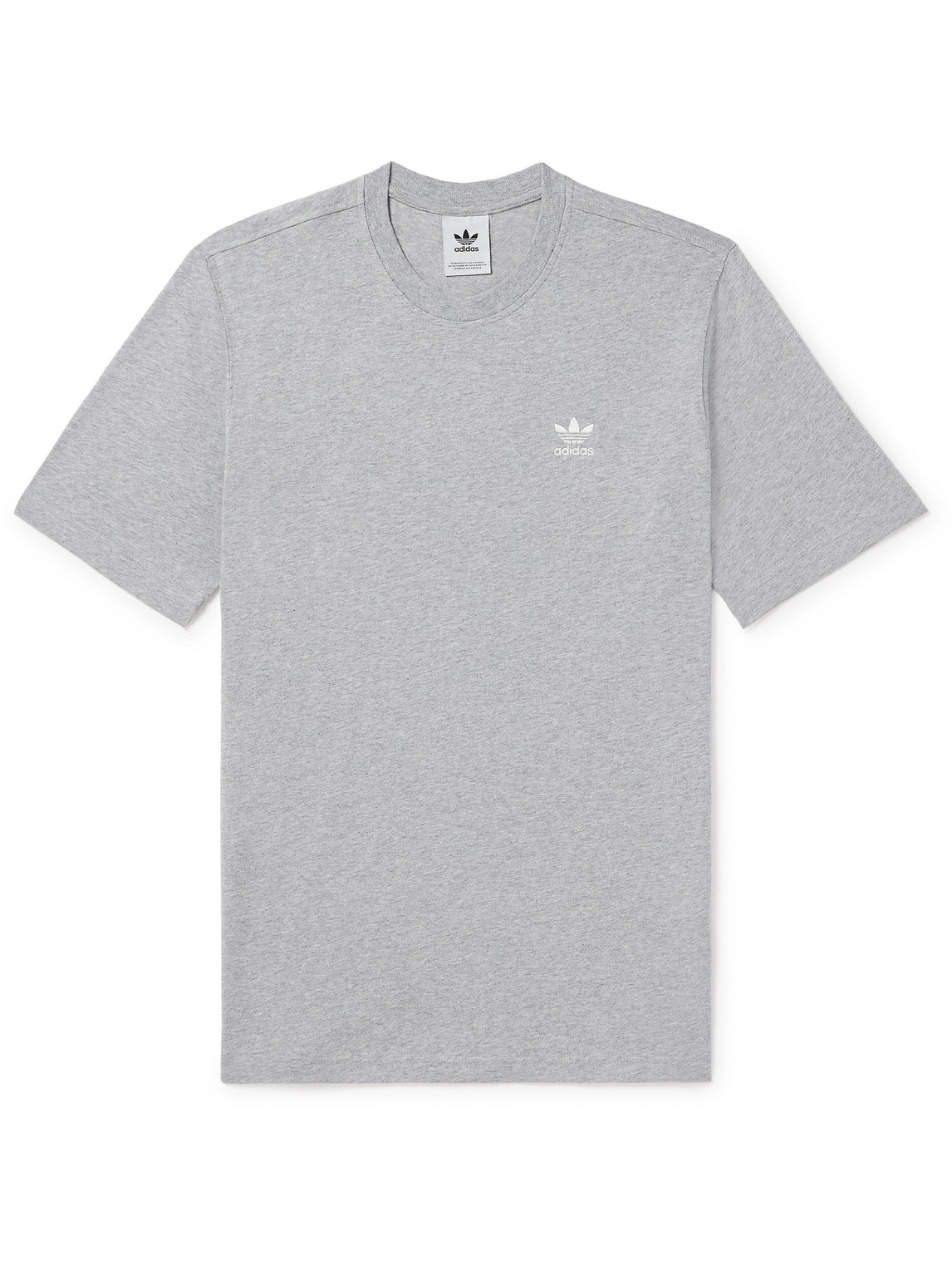 adidas Originals - Essentials Logo-Embroidered Cotton-Jersey T-Shirt - Men - Gray - M von adidas Originals