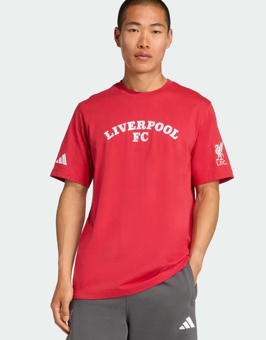 adidas Originals - FC Liverpool US Pack - T-Shirt in Erdbeerrot von adidas Originals