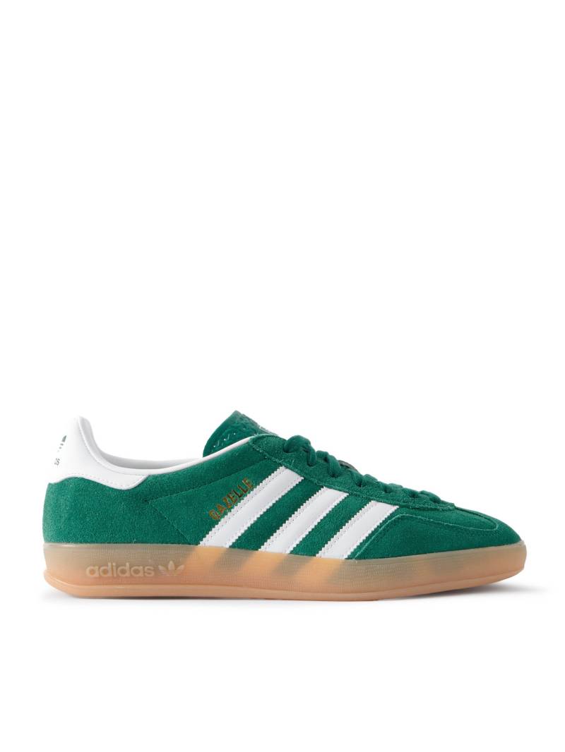 adidas Originals - Gazelle Indoor Leather-Trimmed Suede Sneakers - Men - Green - UK 7 von adidas Originals