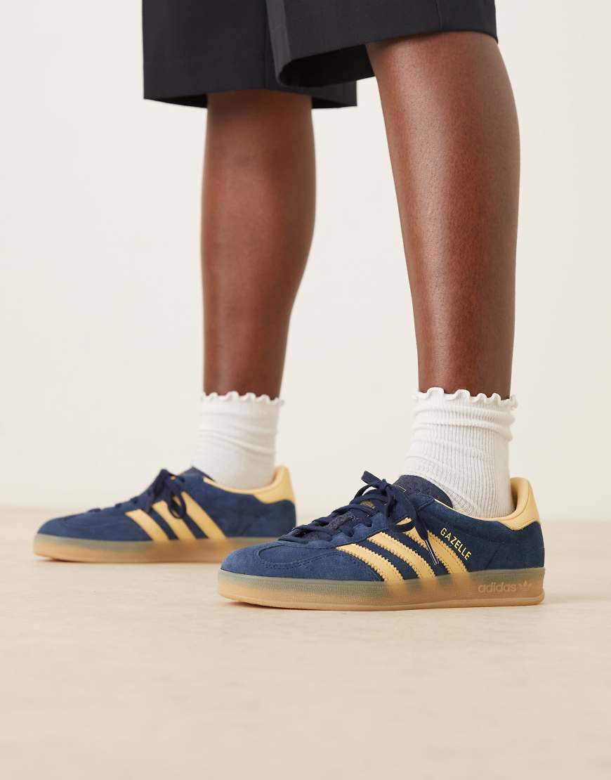adidas Originals - Gazelle Indoor - Sneaker in Marineblau und Gelb von adidas Originals