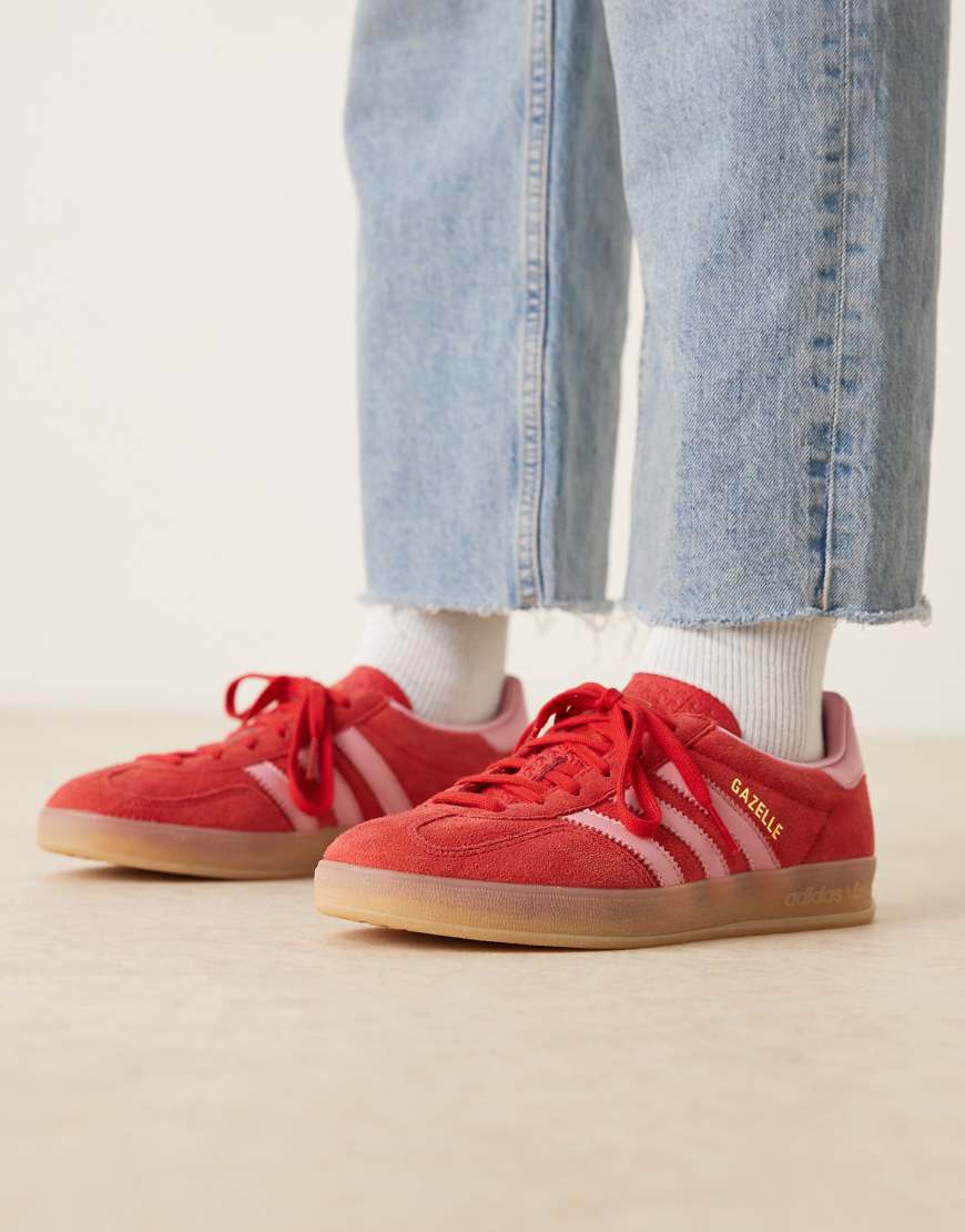 adidas Originals - Gazelle Indoor - Sneaker in Rot und Rosa von adidas Originals