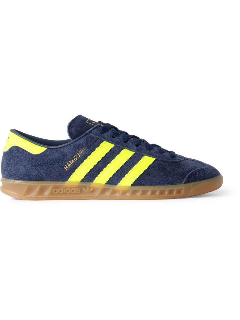 adidas Originals - Hamburg Leather-Trimmed Suede Sneakers - Men - Blue - UK 5 von adidas Originals