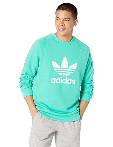 adidas Originals Herren Adicolor Classics Trefoil Crewneck Sweatshirt, grün/weiß, Small von adidas Originals