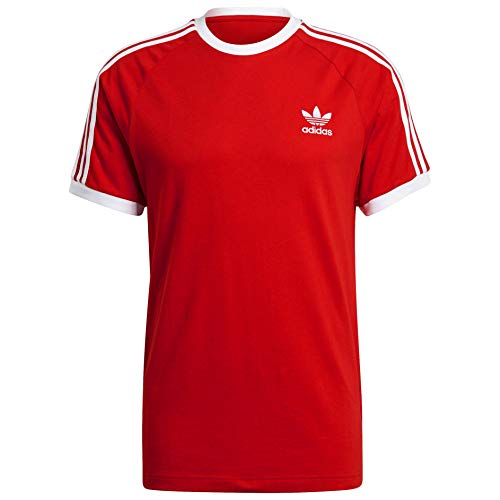 adidas Originals Herren Adicolor T-Shirt mit 3 Streifen Hemd, Dunkelrot/Weiß, Groß von adidas Originals