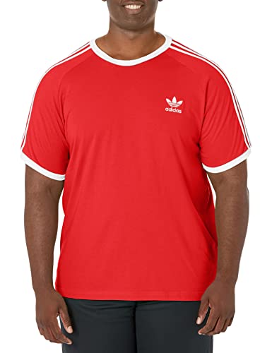 adidas Originals Herren Adicolor T-Shirt mit 3 Streifen Hemd, Scharlachrot/Weiß, Mittel von adidas Originals