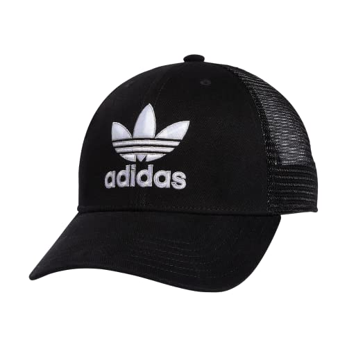 adidas Originals Herren Icon Trucker Structured Precurve Snapback Cap, Schwarz/Weiß/Grau, Einheitsgröße von adidas Originals