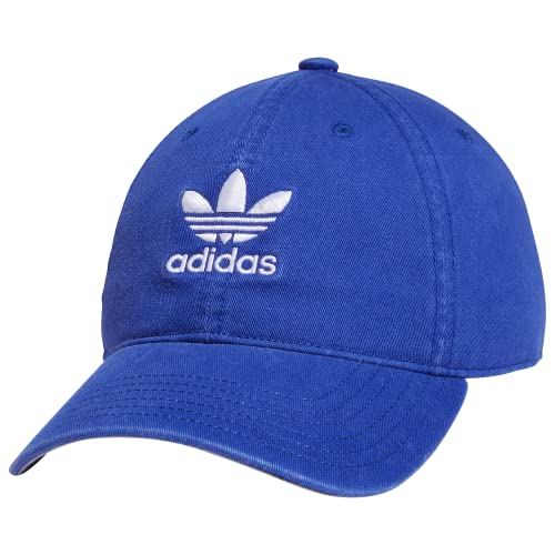 adidas Originals Herren Metal Logo 2 Relaxed Fit Strapback Cap, Semi Lucid Blau/Weiß, Einheitsgröße von adidas Originals