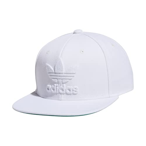 adidas Originals Herren Trefoil Chain Flatbrim Snapback Cap, Weiß/Weiß, Einheitsgröße von adidas Originals