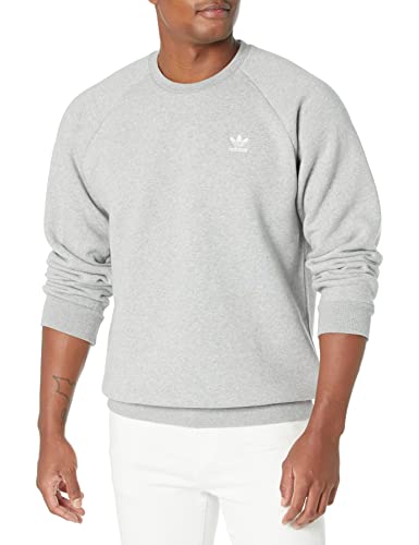 adidas Originals Herren Trefoil Essentials Rundhalsausschnitt, Mittelgrau meliert, Large von adidas Originals