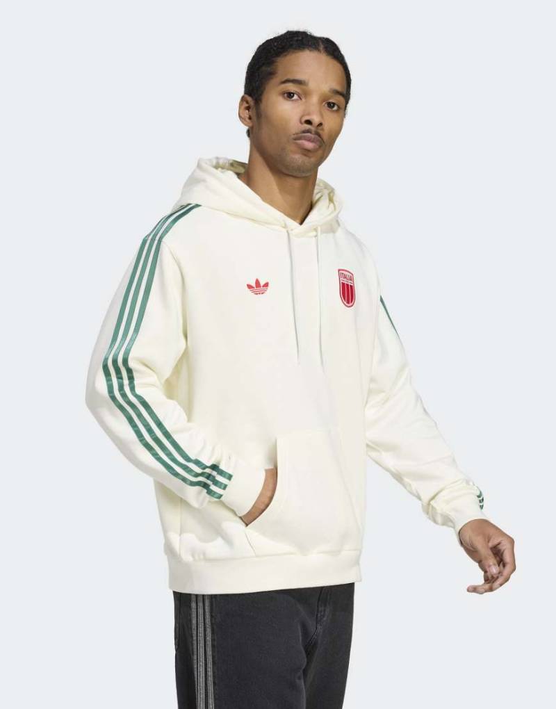 adidas Originals - Italien - Kapuzenpullover in Wollweiß von adidas Originals