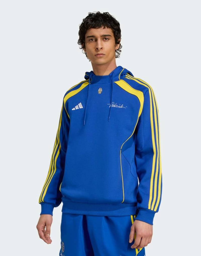 adidas Originals - Juventus Vialli Pack - Kapuzenpullover aus Doppelstrick in Königsblau von adidas Originals
