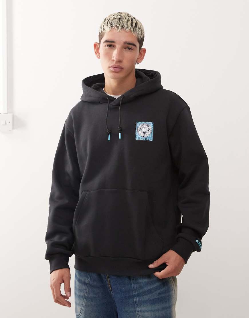 adidas Originals - Kapuzenpullover mit Grafik in Schwarz von adidas Originals