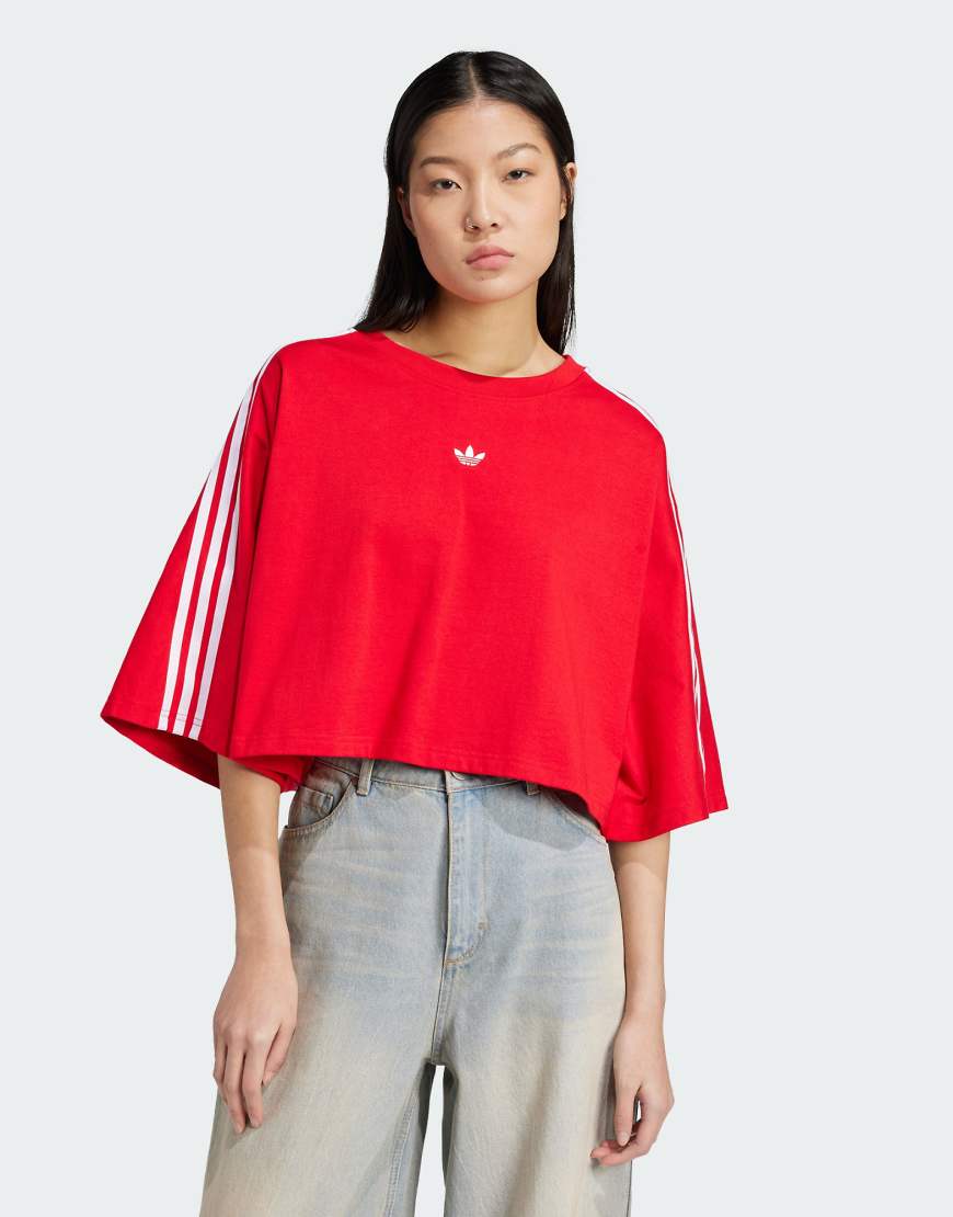 adidas Originals - Kastiges T-Shirt in Rot von adidas Originals