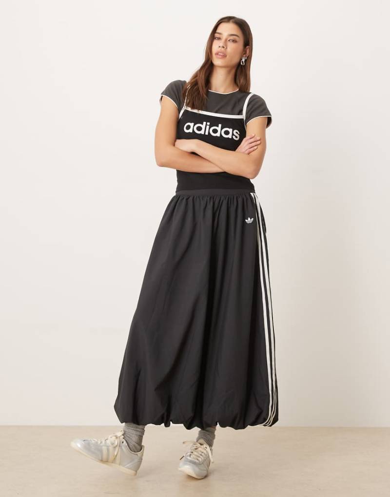 adidas Originals - Langer Ballonrock in Schwarz von adidas Originals