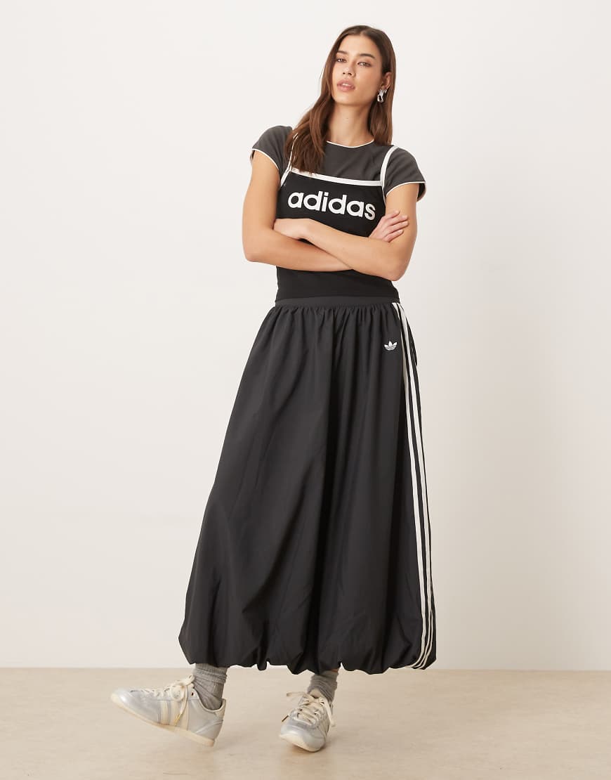 adidas Originals - Langer Ballonrock in Schwarz von adidas Originals