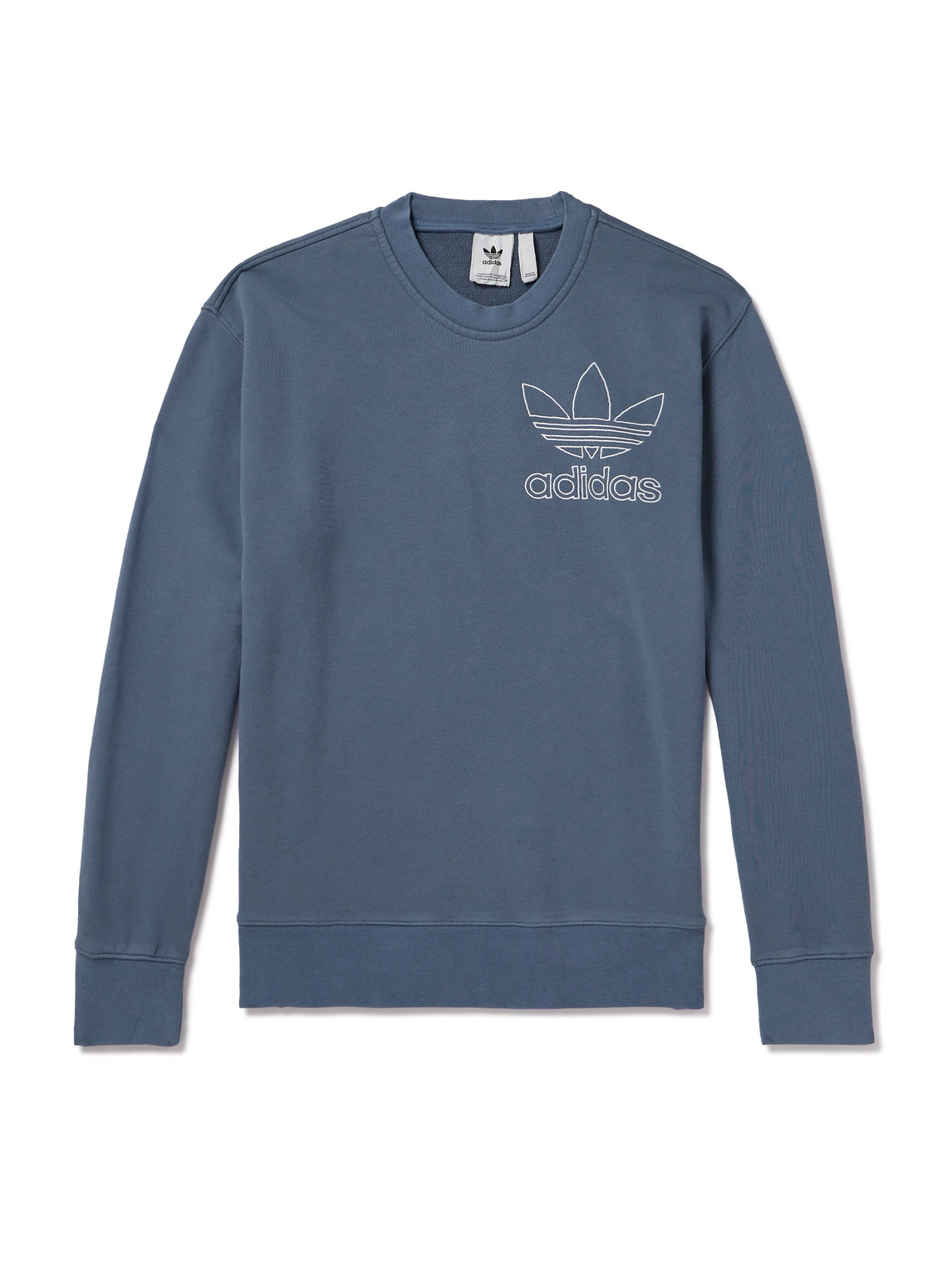 adidas Originals - Logo-Embroidered Cotton-Jersey Sweatshirt - Men - Blue - XL von adidas Originals
