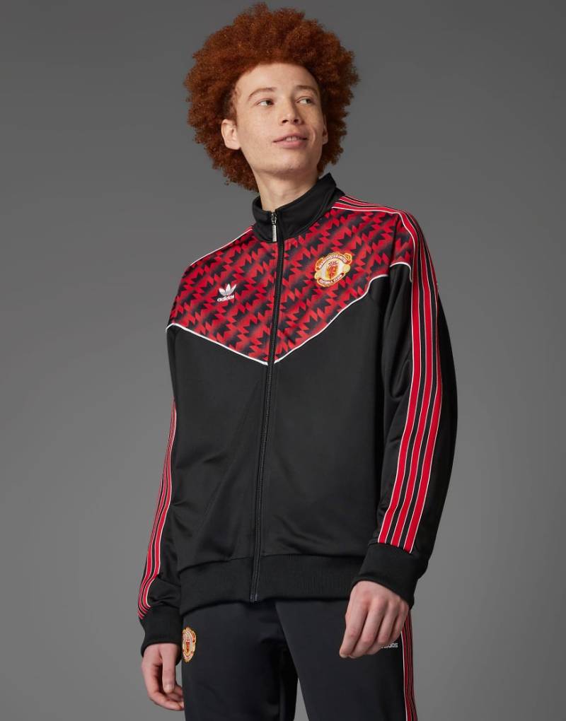 adidas Originals - Manchester United '91 - Trainingsoberteil in Schwarz von adidas Originals