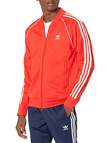 adidas Originals Men's Adicolor Classics Primeblue Superstar Track Jacket, Red/White, X-Large von adidas Originals