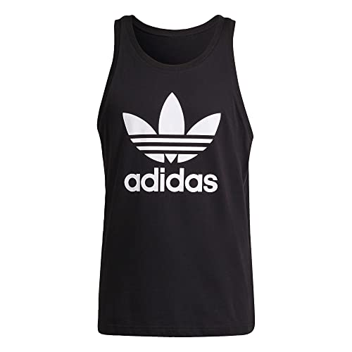 adidas Originals Men's Adicolor Trefoil Tank Top, Black/White, Small von adidas Originals