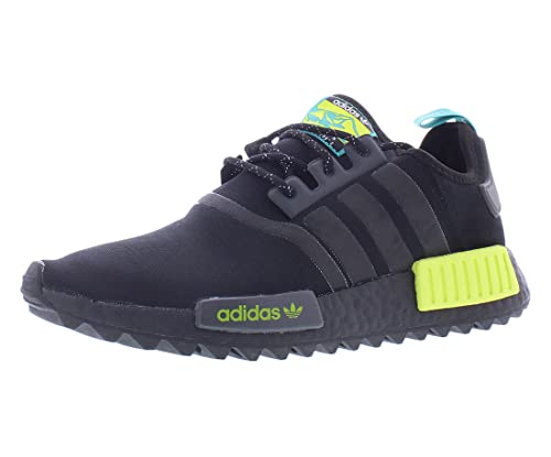 adidas Originals Men's NMD_R1 Trail Sneaker, Black/Real Blue/Semi Solar Yellow, 9 Medium US von adidas Originals