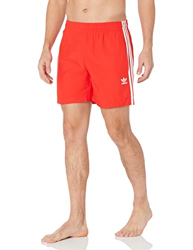 adidas Originals Men's Standard Adicolor Classics 3-Stripes Swim Shorts, Vivid Red, Large von adidas Originals