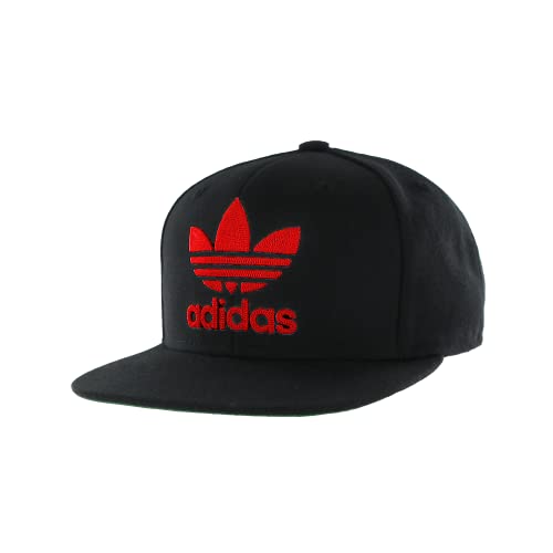 Adidas Originals Men's Trefoil Chain Flatbrim Snapback Cap, Black/Vivid Red, One Size von adidas Originals