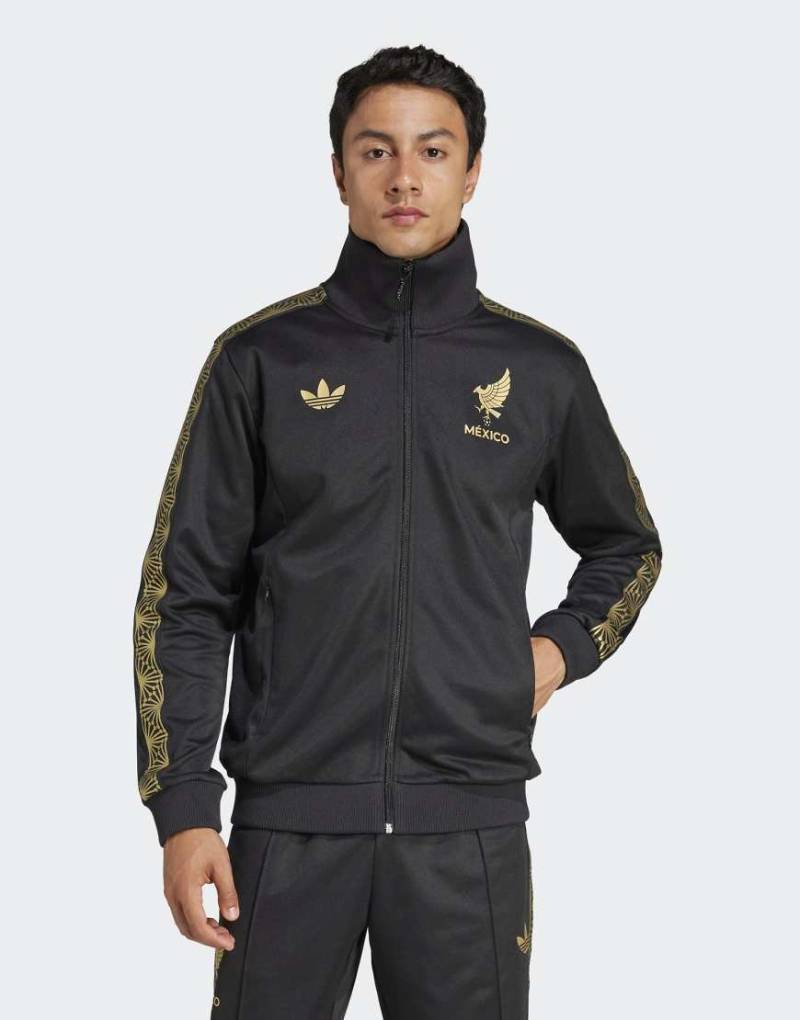 adidas Originals - Mexico - Trainingsoberteil in Schwarz und Gold von adidas Originals