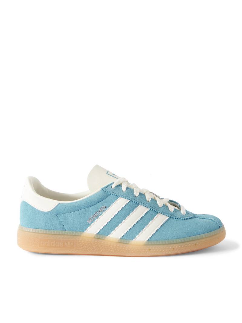 adidas Originals - Muenchen Leather-Trimmed Suede Sneakers - Men - Blue - UK 8 von adidas Originals