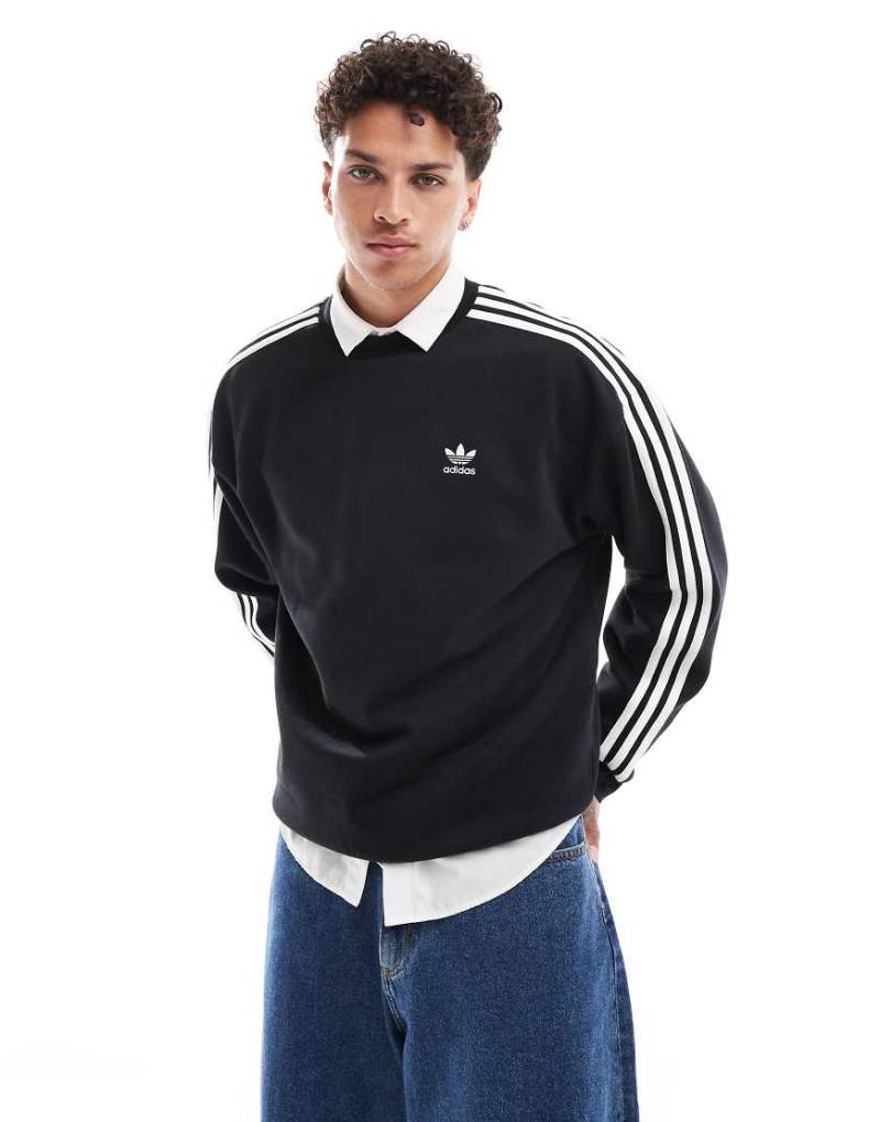 adidas Originals - Oversize-Sweatshirt in Schwarz mit Rundhalsausschnitt von adidas Originals