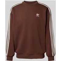 adidas Originals Oversized Sweatshirt mit Label-Stitching in Dunkelbraun, Größe M adidas Originals Oversized Sweatshirt mit Label-Stitching in Dunkelbraun, Größe M von adidas Originals